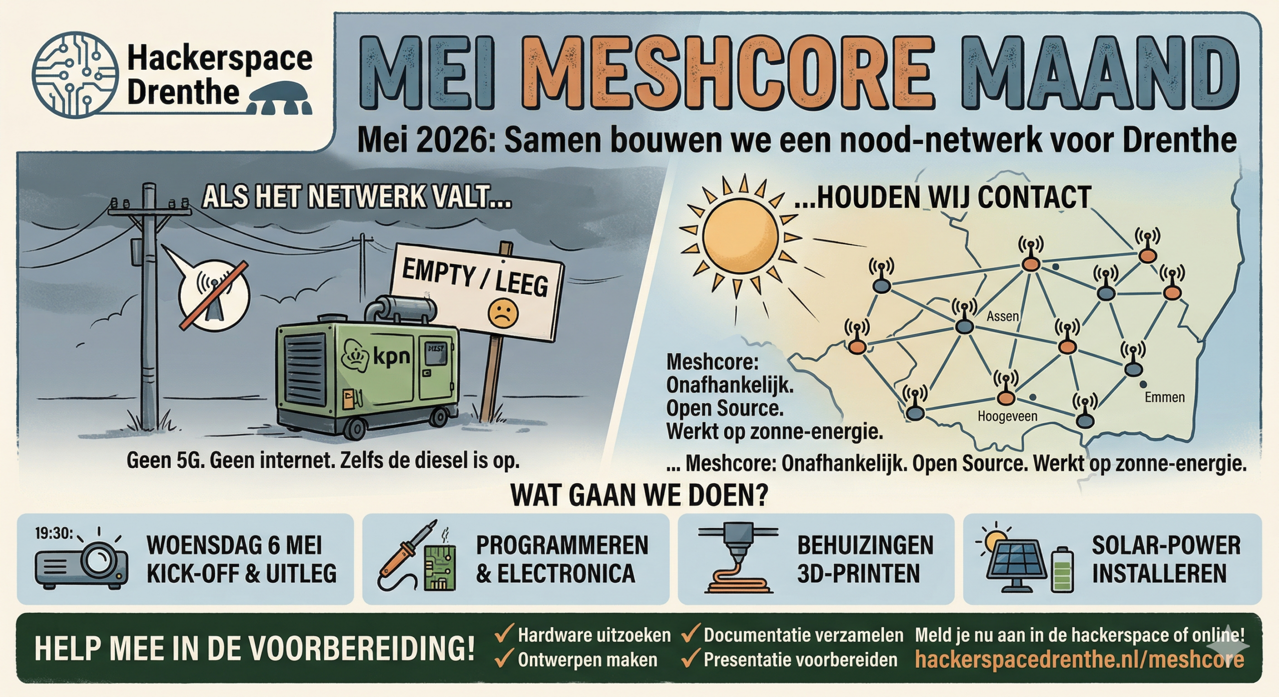 Mei: Meshcore Maand bij Hackerspace Drenthe