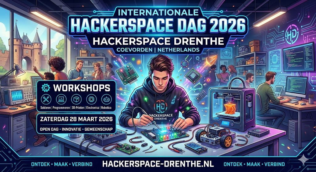 Zaterdag 28 maart Internationale Open Hackerspace Dag 2026